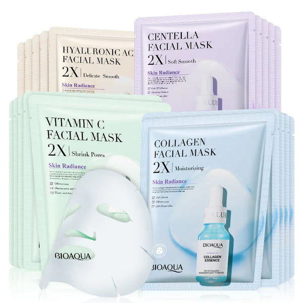 20pcs Masque facial au collagène hydratant rafraichissant